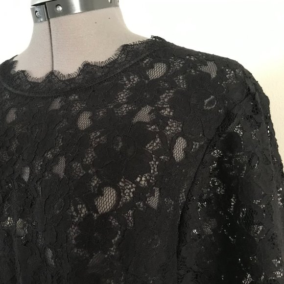 Talbots Sz 14 Black Lace Top - Picture 3 of 9